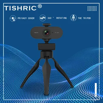 TISHRIC PC-09 Full HD Webcam 2560*1440P Fotoaparato Pora Su Stovo Pastatytas Mikrofonas USB Web Kamera 2K Gyvų Vaizdo skambučiams