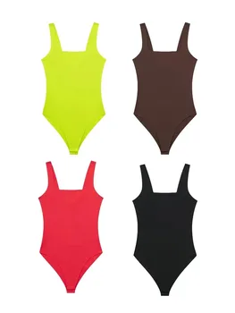TRAF 2023 vasarą nauju moterų jumpsuit mados keturių spalvų vientisos spalvos suspender stora montavimo trumpas atsitiktinis jumpsuit