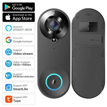 Tuya Vaizdo Doorbell WiFi Durų Bell Kamera 1080P Dviejų krypčių Garso Lauko Vandeniui Smart Gyvenimą Dirba Su Alexa 