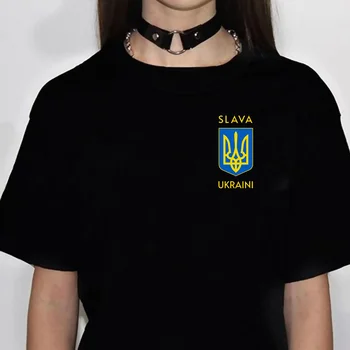 Ucraina Ucrania Ukrainos viršuje moterų Japonijos grafinis t-shirts mergina Japonijos drabužius
