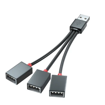 USB Power Splitter 1 Patinas 3 Patelės USB 2.0 Adapteris 1 iki 3 USB Skirstytuvo USB prailginimo Kabelis USB Įkrovimo multiport
