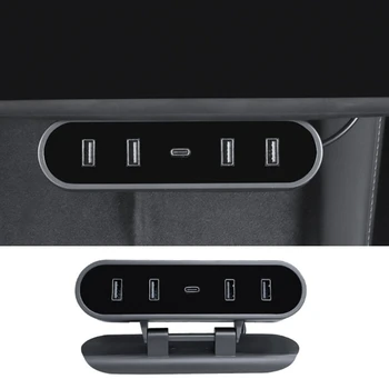 Už Tesla Modelis 3 Modelis Y Docking Station HUB Pagal Ekranas, 4 USB Perstūmimo Adapteris, Įkroviklis Splitter Pratęsimo, Pakeitimo