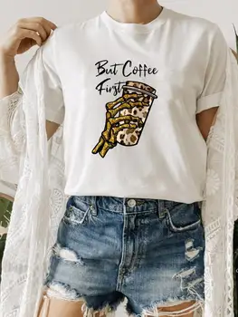 Vasaros Drabužių, Drabužių Mados), O-kaklo Tee Viršų trumpomis Rankovėmis Leopard Kavos Saldus Tendencija Moterų Grafinis T-shirt Spausdinti Marškinėliai