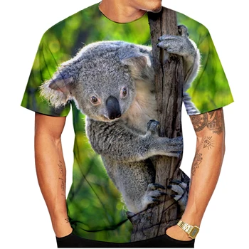 Vasaros Mados koalos 3D Atspausdintas T-Shirt Juokingas Mielas Gyvūnų Unisex Gatvės Atsitiktinis trumpomis Rankovėmis Unisex Harajuku T-Shirt
