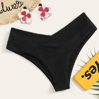 Vientisos Spalvos Maudymosi Kostiumėliai Moterims, Kelnės Bikini Bottom Brazilijos Thong Maudymosi Kostiumėlį Klasikinis Supjaustyti Nuosėdos Biquini Plaukti Trumpą Ponios, Swimsuit