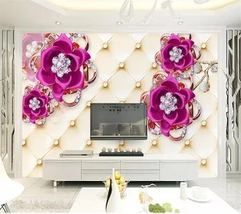 wellyu papel de parede para quarto Užsakymą tapetai 3d brangenybės gėlės soft pack, TV foną, sienos tapetai kambarį