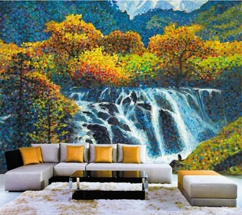 wellyu papel de sumalti Aliejaus tapybai kraštovaizdžio HD custom asmenybės pusės-dažytos trimatis didelės sienos popieriaus tėtis peint