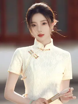 Yourqipao Nėrinių Kinijos Cheongsam Suknelė 2023 Naujas Elegantiškas Moteris Tradicinių mandarinų Qipao Vakare Chalatai Kinija Hanfu Sijonas Suknelės