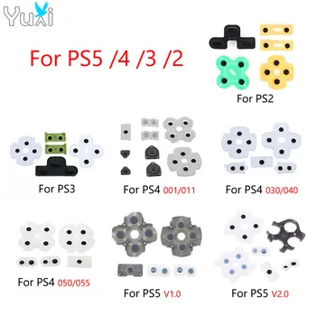 YuXi 1 Set Laidžios Gumos Pagalvėlės PS5 V1 V2 už PS4 Pro Plonas Valdytojas Silikono Laidžių Klijų Mygtuką PS3 PS2