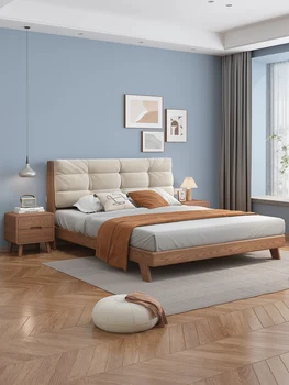 Šiaurės uosio medžio debesis lova, Japonijos miegamojo, 1.8, paprastas, modernus, kietas, medžio masyvo aukšto langą saugojimo lova