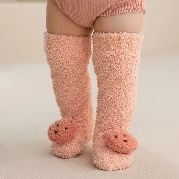 Šiltas, Kūdikių Berniukų, Mergaičių Ilgas Kojines 0-36Months Kūdikių Kojinės Rudens Žiemos Orui Non-slip Cotton Soft Apačioje Bamblys Ilgos Kojinės