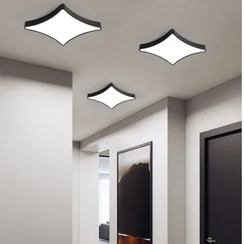 Šiuolaikinės Paprastas Geležies Quadrilateral Juoda Lubų Lempa LED Tamsos Apšvietimas Miegamajame, Gyvenamasis Kambarys Studijų Apdailos 75cm 85cm