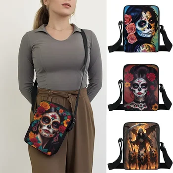 Šventosios Mirties Crossbody Maišelį Meksika Kaukolės Modelis Rankinės Nešiojamų Saugojimo Krepšys Moterims Telefono Turėtojas 