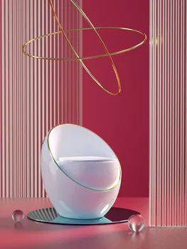 Šviesos Prabanga Šiaurės Stiliaus Spalvinga Namų Ultra-Sukasi Sifonas Tualetas Dezodorantas Tualetas Vientisas Sėdėti Tualete Kūrybos Tualetas