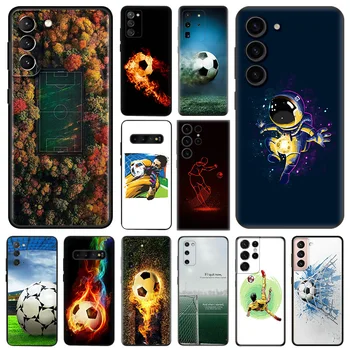 Žaisti Futbolą Meno Silikono Minkštas Telefono Atvejais Padengti Samsung Galaxy S23 5G S21 S22 S20 Ultra FE S10 Lite E S8 S9 Plus Fundas