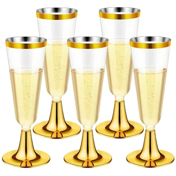 30Piece Plastiko Šampanas Fleitos Aukso, Šampano taurių Daugkartinio naudojimo Atsirado Vyno Taure Šalies Vyno Taures Už Šalys