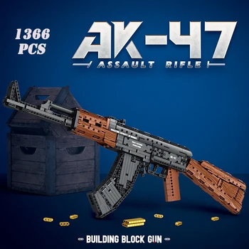 Kūrybos Karinės Serijos AK47 Blokai Nustatyti Modelio Įspūdį Surinkimo Žaislas Gražus Kalėdų Dovana Vaikams/Suaugusiesiems