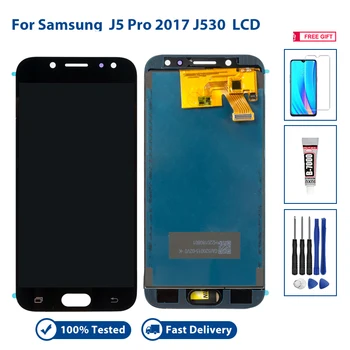 SUPER AMOLED skystųjų kristalų (LCD SAMSUNG Galaxy J5 Pro 2017 J530 LCD Ekranas Jutiklinis Ekranas Pantalla skaitmeninis keitiklis Asamblėjos Pakeitimas Dovanos