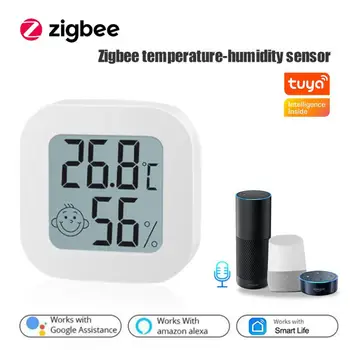 Tuya Zigbee Smart Temperatūros Ir Drėgmės Jutiklis Patalpų Termometras Su Drėgmėmačiu Detektorius Smart Gyvenimą Programa Veikia Su Alexa 