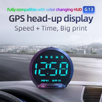 Naujas GPS G13 Head Up Display Visiems Automobilių Skaitmeninis Spidometras HUD Plug and Play Didelis Šriftas Auto Elektronikos Priedai Greitis