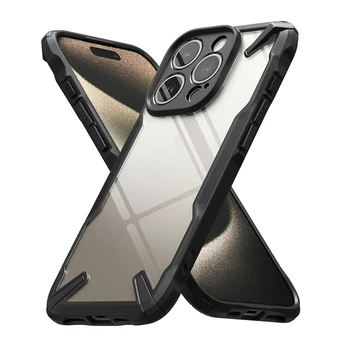 Ringke Fusion-X Suderinamas su iPhone 15 Pro Max Atveju 6.7 Cm Minkštos TPU Rėmo Skaidrus Sunku VNT Atgal Hibridinių Padengti